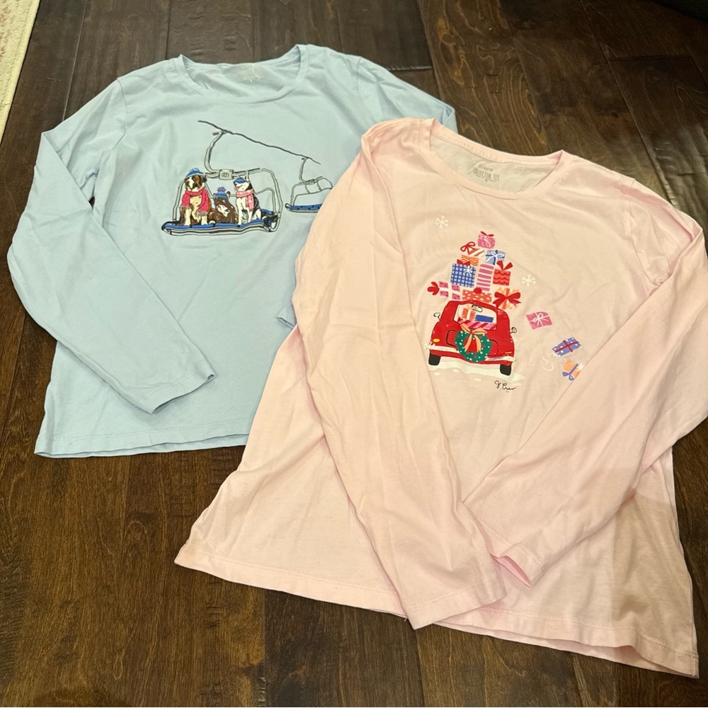 J. Crew Christmas Holiday Ski Collector Long Sleeves Lot of 2 size Small
